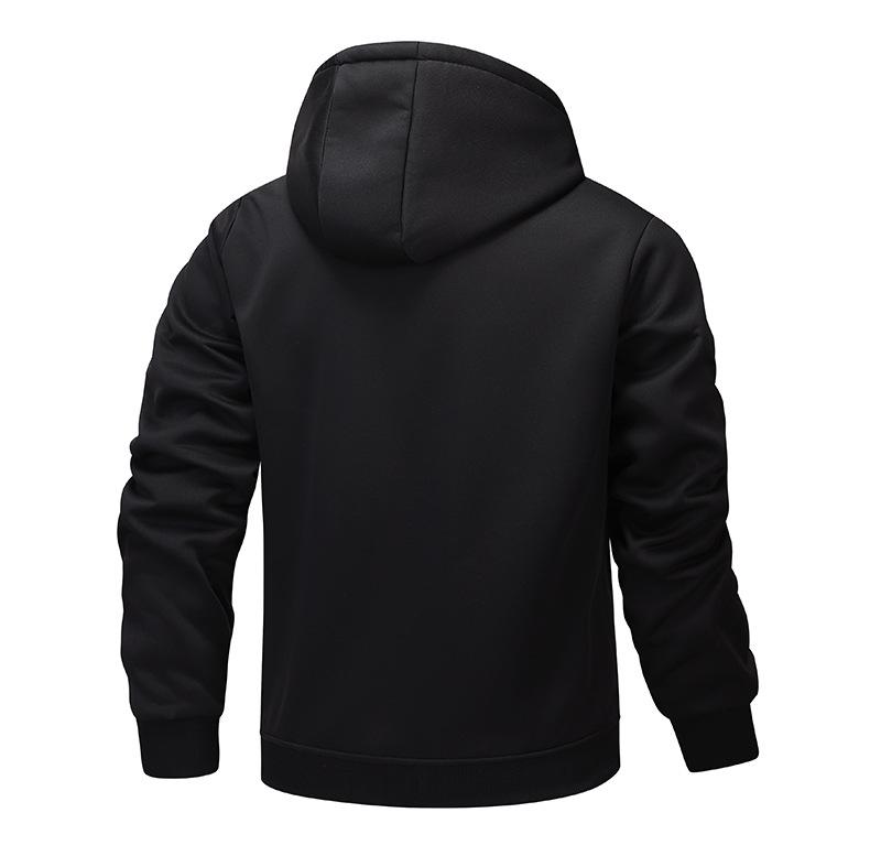 Men's Lamb Wool Hoodie Cardigan - Cross-Season, Thick, Casual, European Fit