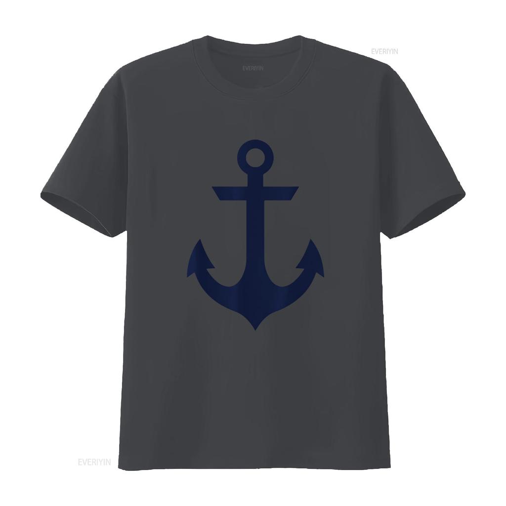 Mens Preppy Nautical Anchor S for Sailors Boaters Yachting T Shirt White Vintage Washed Comfortable Streetwear Stretched