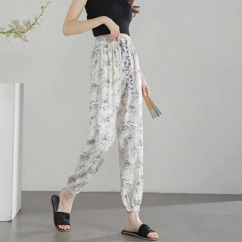 Demana Chinese Ink Impression Summer Flowy Pants