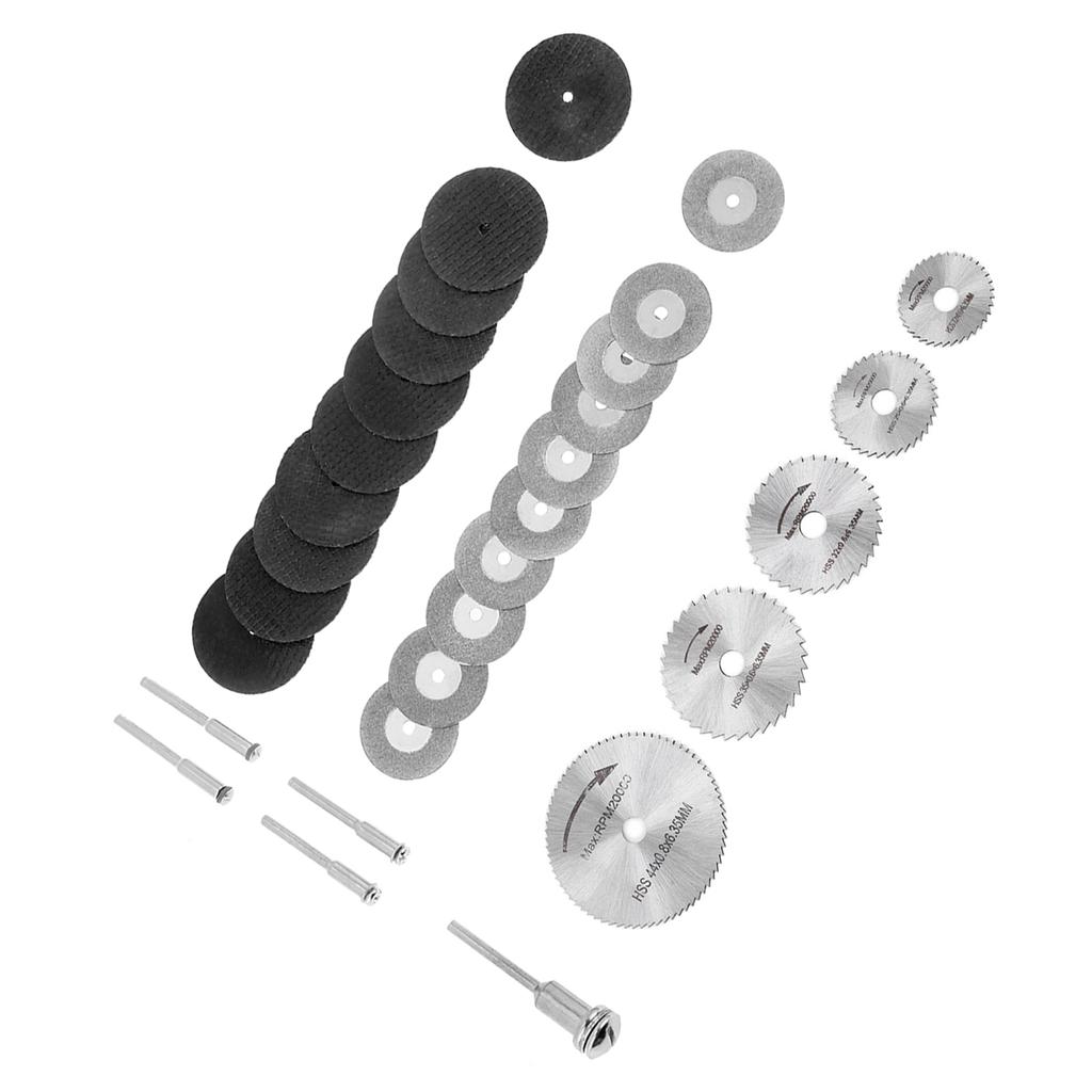 30 buc Pânze de ferăstrău circular diamantate HSS Discuri de tăiere și mandrine pentru scule rotative