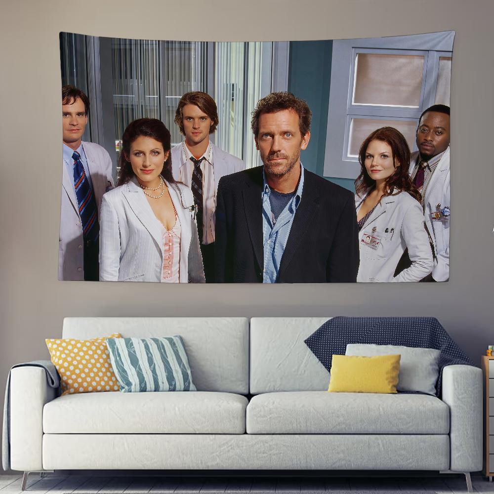 Cool Funny HHouse The DDoctor Tapestry Background Hanging Cloth Bedroom Room Decor Aesthetic Tapestry Wall Party 74x94cm(29x37in)