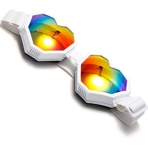 GUVIVI Herzförmige Sonnenbrille Mode Skibrille Übergröße Liebesbrille für Damen Herren Lustige Brille Brille
