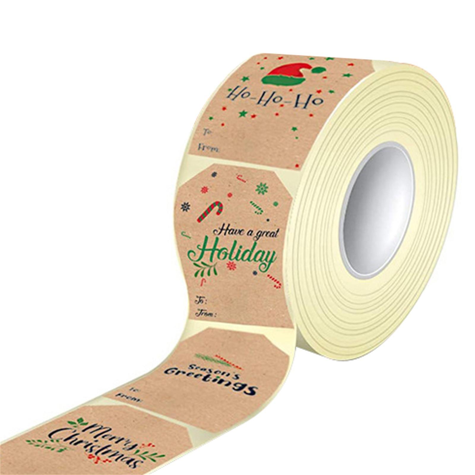 

Self Adhesive Christmas Gift Tags In A Dispenser Box 300 Pieces Set Easy To Write Christmas Name Tags Stickers For Gifts Kraft Color