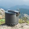 Portable Compacts Backpacking Cookware Windproof Outdoor Cooking Pot with Folding Handle For Outdoor Cooking Efficiency