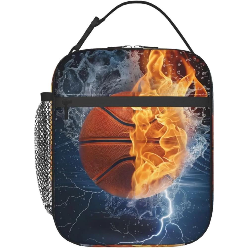 

Красочная сумка для ланча с кошками и собаками, многоразовая коробка для ланча, контейнер-тоут для еды с боковым карманом для работы, школы, пикника 26x21x11CM