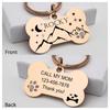 Personalized Customized Cute Pet Name Tag Stainless Steel Pet Cat And Dog Name Card Pet Collar Pendant Name Tag