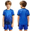 Sportanzug für Kinder und Jungen, Fußball-Outfits, stilvolles bedrucktes Kurzarm-T-Shirt mit Shorts, 2-teiliges Activewear-Set, Basketball-Lauf-Trainingsanzug-Outfit