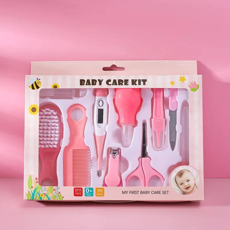 Hair Health Care Thermometer Grooming Brush Clipper Teether Toothbrush Kit Baby Essentials 10PCS Baby Nail Trimmer Care Set Kid