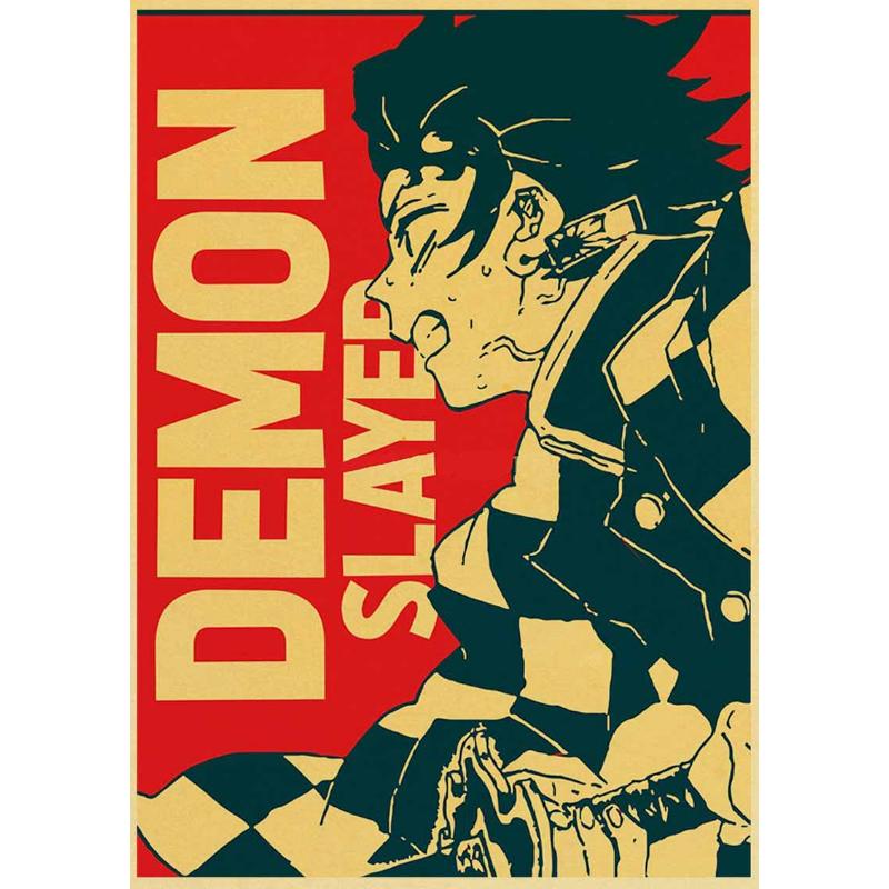 

Классические аниме плакаты «Убийца демонов» эстетический ретро плакат на крафт-бумаге домашний декор наклейки на стену спальня бар кафе художественная живопись 42x30cm