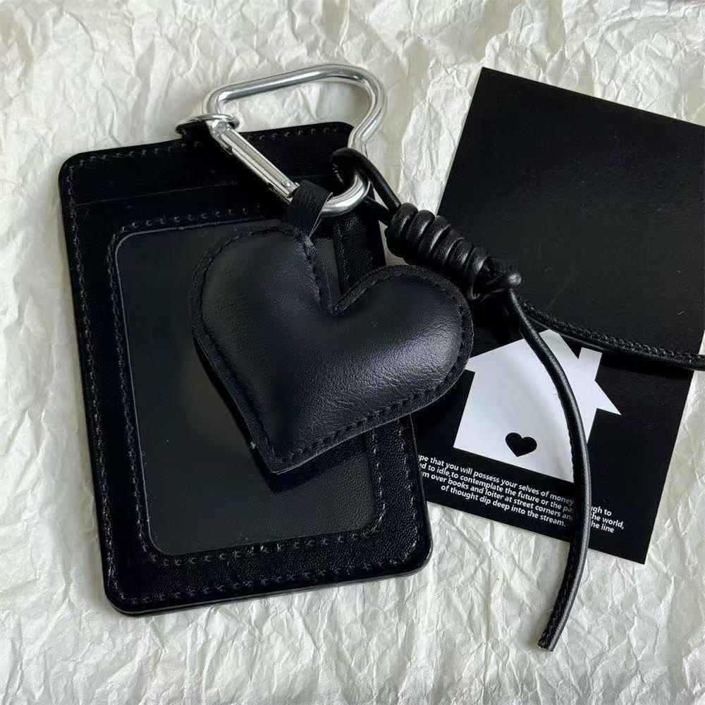 

Sweet Cool PU Leather Card Sleeve Bag Pendant Korean Style ID Card Holder Photocard Holder Photocard Storage чорний