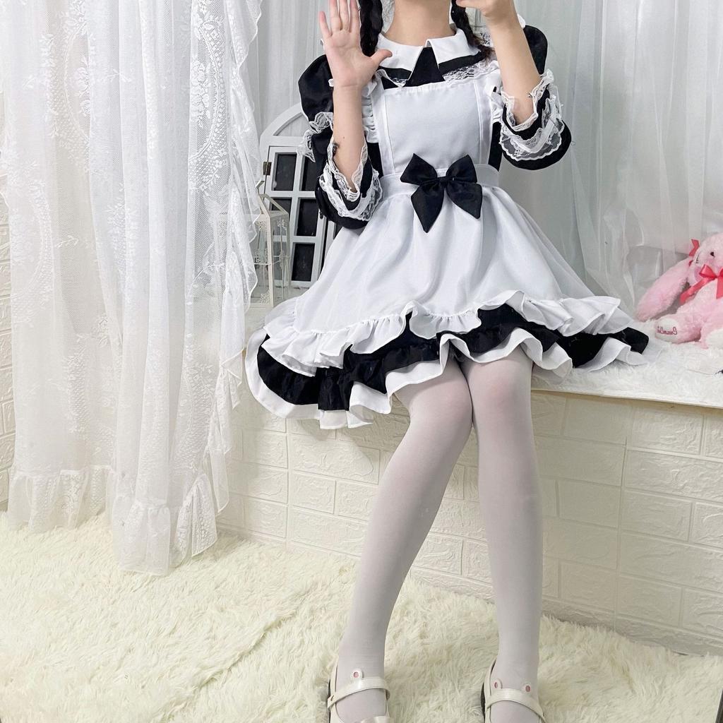 Alice Fantasy Wonderland Maid Cosplay Costume, Long-sleeved Soft Girl Cute Princess Dress