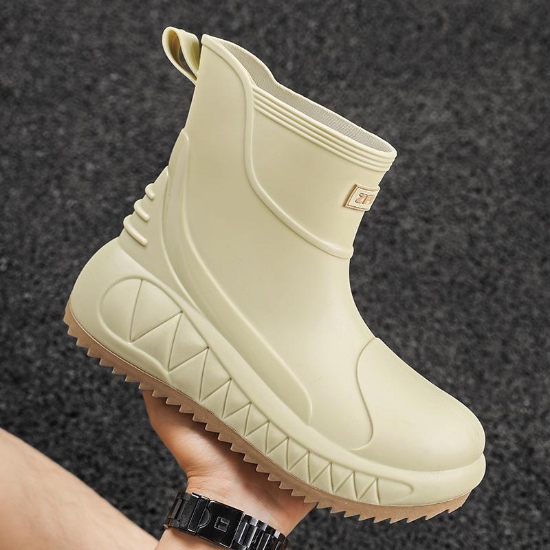 Fashion rain shoes men's outdoor waterproof fishing shoes versatile water shoes non-slip kitchen men's soft-soled comfortable rubber shoes