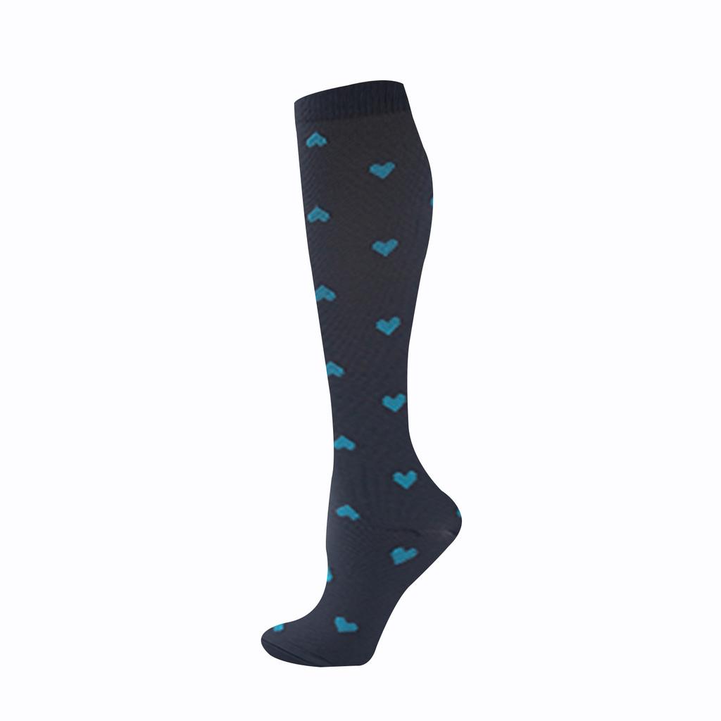 Compression Socks Small Dots Stripe Candy Color Varicose Vein Nurse Sports Running Calf Pressure Stockings Protect Feet Support