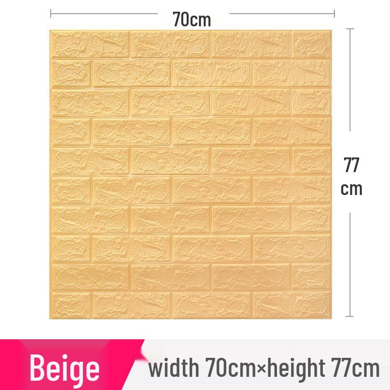 3D Foam Self-Adhesive Wall Stickers: Waterproof, Anti-Collision, Soft Pack Wallpaper for Bedroom Decoration