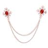 Elegant Tassel Rhinestone Cross Collar Pin For Shirts Fashionable Enthusiasts Suit Shirt Collar Brooch Trendy Jewelry
