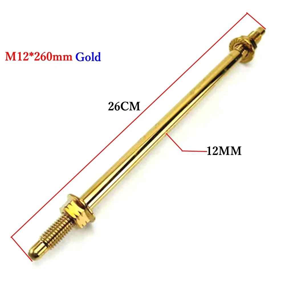 Universal M10/12x220-360mm Motorcycle Electric Car Front Wheel Axle Shock Axis For Honda Yamaha Cygnus-X BWS RSZ Niu Dirt Bike