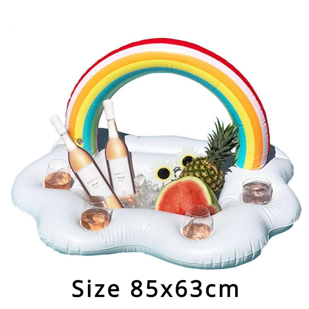 Water Inflatable Rainbow Ice Bucket Coconut Tree Parasol Ice Bar Coaster Tray Inflatables Pool Toys Swimming Pool Inflatable