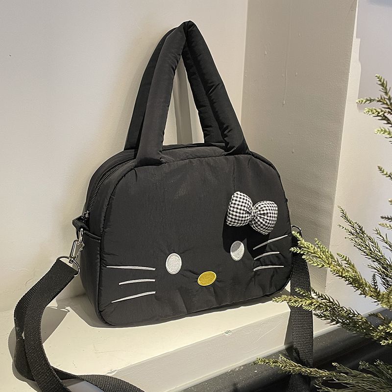 

Cute cartoon Kitty handbag New women s shoulder bag crossbody bag large capacity commuter tote bag Solid color Women Handbag