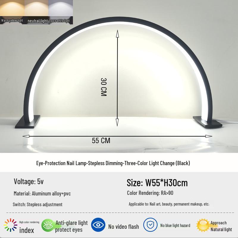 Super Bright LED Beauty Salon Desk Lamp with Eye Protection and Manicure Light