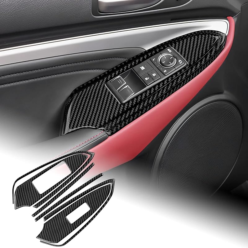 AIRSPEED for Lexus RC Door Window Control Switch Panel Cover Window Button Frame Sticker Interior Decoration Accessories for Lexus RC300 RC350 RC200T