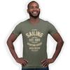 Authentic Sailing Hand Printed T-Shirt Birthday Gift