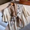 Silk Wool Silk Scarf Cashmere Women's Autumn and Winter Small Long Scarf Thin High-end Neck Protection Fashionable Foreign High-end