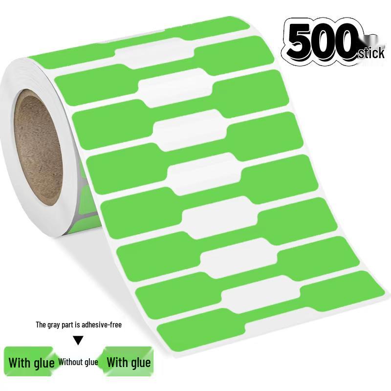 500 Kraft Paper Ring Necklace Price Tag Stickers - Self-Adhesive, Hand-Written, 1 Roll (500 Sheets)