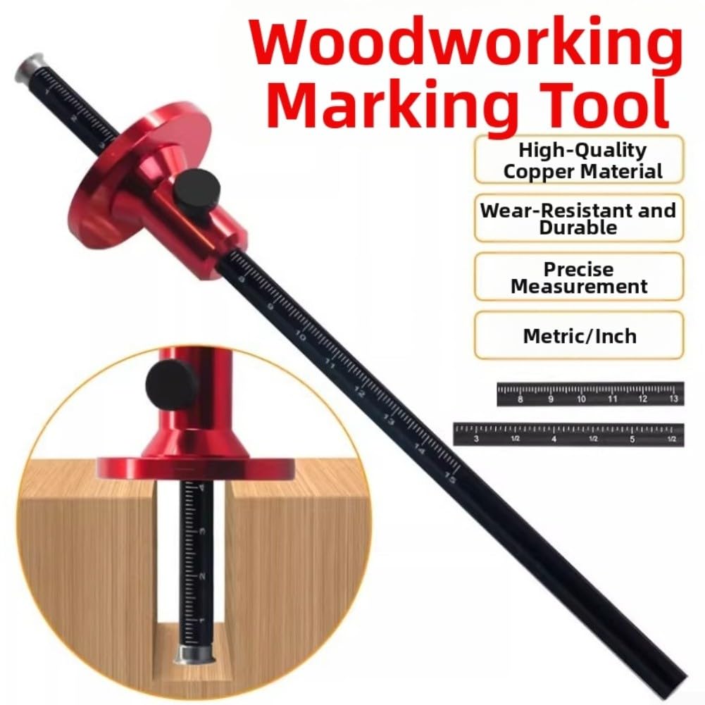 Aluminum Alloy Marking Gauge Metric Inch Woodworking Scriber Blade Type Wood Dowel Layout Marking Tool