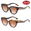 Protective Glasses 2pcs Fashion Cat Eye Sunglasses Women Snake Pattern Decoration Sun Glasses Gradient Lens Shades UV400 Eyewear