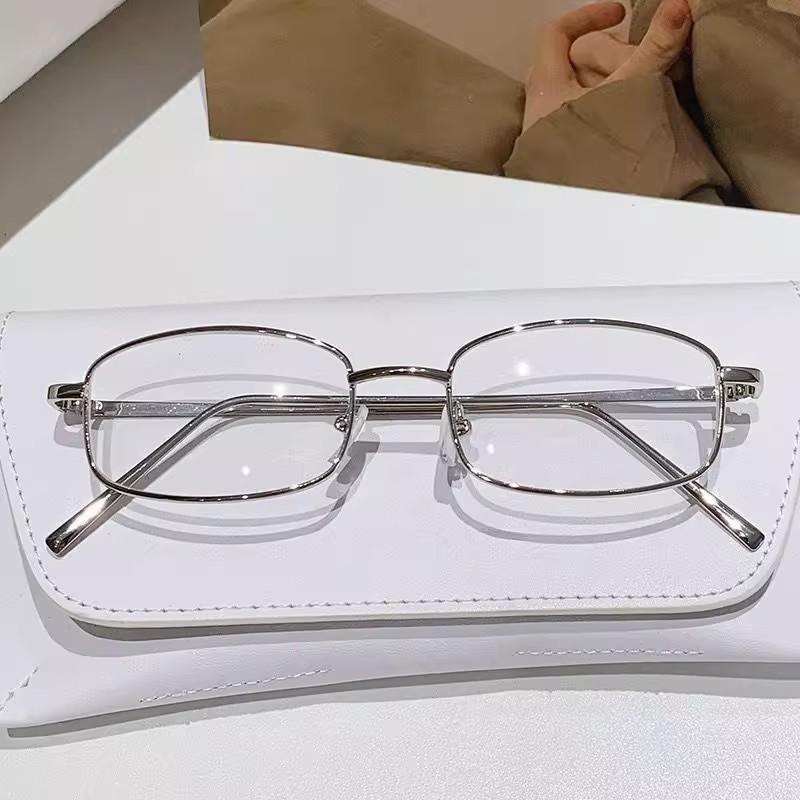 Y2K Harajuku Retro Small Square Frame Glasses for Women Metal Eyeglasses Clear Reading Spectacle Blue Light Blocking Eyewear