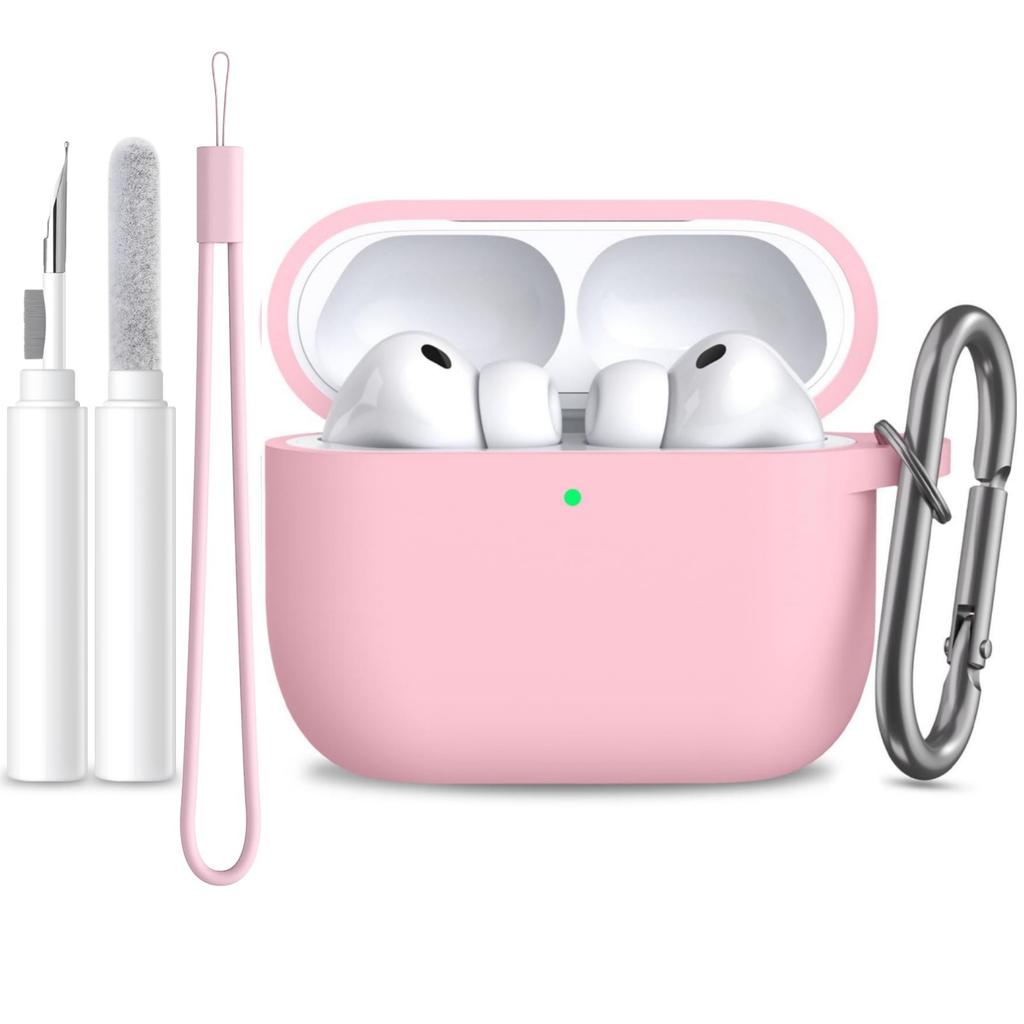 For Airpods Pro 3 Case Cover Earphone Protective Silicone Cover (with Carabiner + Lanyard + Cleaning Pen) Case for Airpods Pro 3