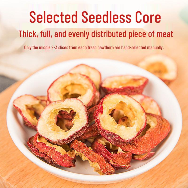 Seedless Dried Hawthorn Slices, 80g Can - Pitted Center Circle