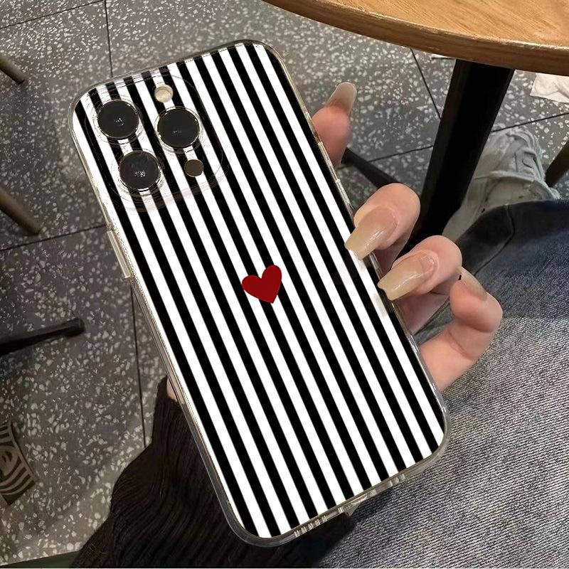 Phone Case for Xiaomi 15T Pro 14T pro 13T 12T 14 11 Lite 4G 5G Poco F7 X7 F6 X6 X5 F5 Pro Cute Heart Stripe Clear Soft TPU Cover