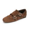 Women's shoes British style Baroque carved with velvet leather shoes women's 2026 new Bloc loafers