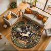 1pc Medieval Unicorn Hunting Round carpet Painted Printed circular carpet, home door mat, outdoor travel protection carpet