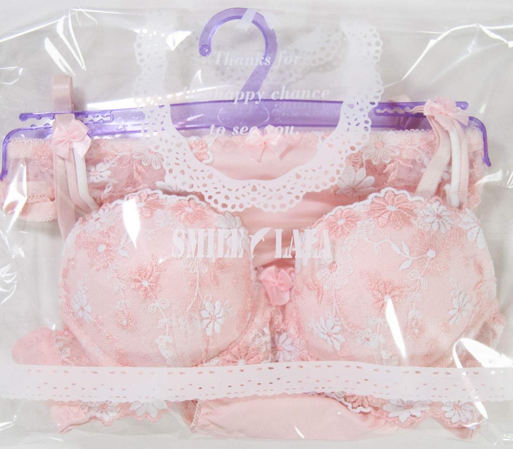 Smile Lala Pink F85 Bra and Panty Cute and Sexy Underwear Underwear Bikini Large Plus Size Cute Underwear Underbust Sexy Underwear Embroidered