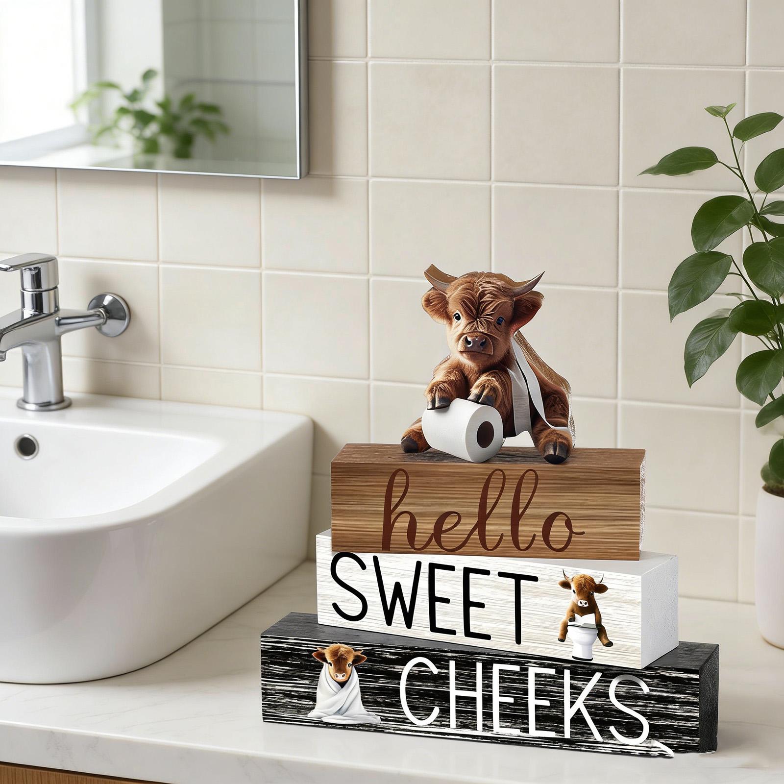 Wooden Bathroom Table Decorations One Size