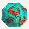 1pc Crab-patterned fabric Automatic Folding Umbrella, Portable & Foldable Design with 8 Ribs, Casual Outdoor Accessory yy250805154