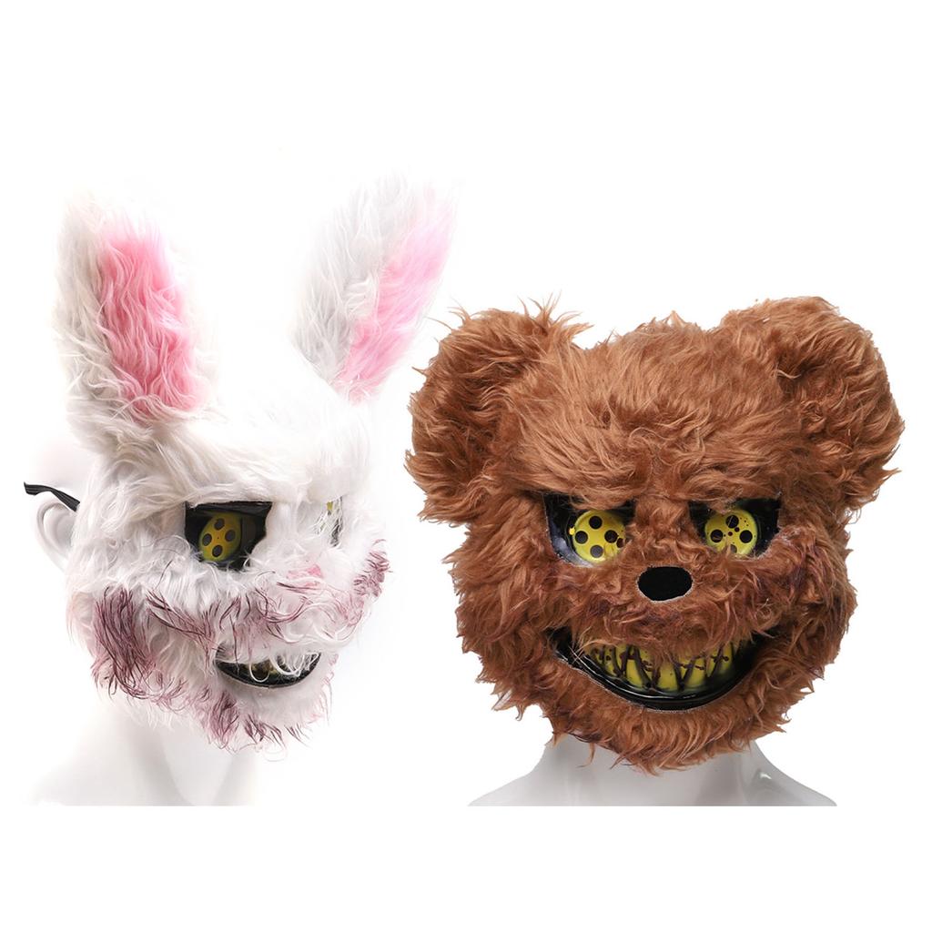 Halloween Spooky Plush Mask Lifelike Appearance Appropriate Size Halloween Props for Horror Themed P