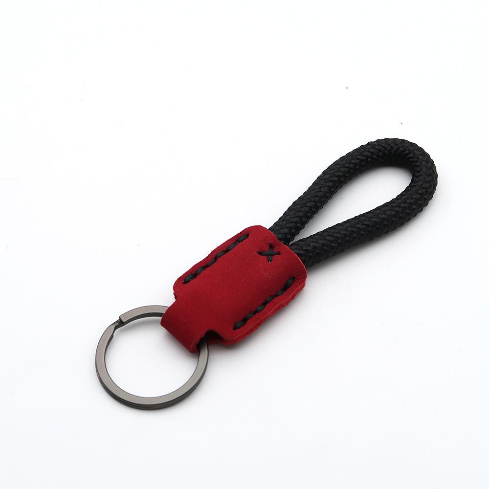 Handmade Genuine Leather Key Chain Pendant - Frosted Leather, Multifunctional Lanyard, Creative Design Key Ring