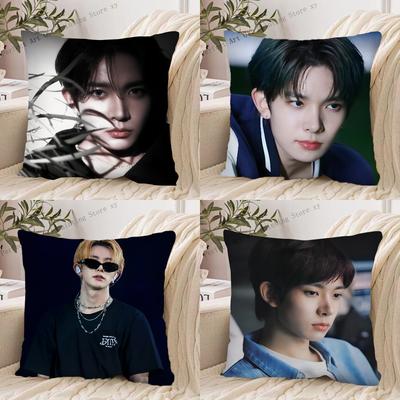 1Pc Kpop Style E-Enhypen Heeseung Pillow Case Square Pillow Cushion Cover Bedroom Sofa Room Decoration Casual Pillow Cover