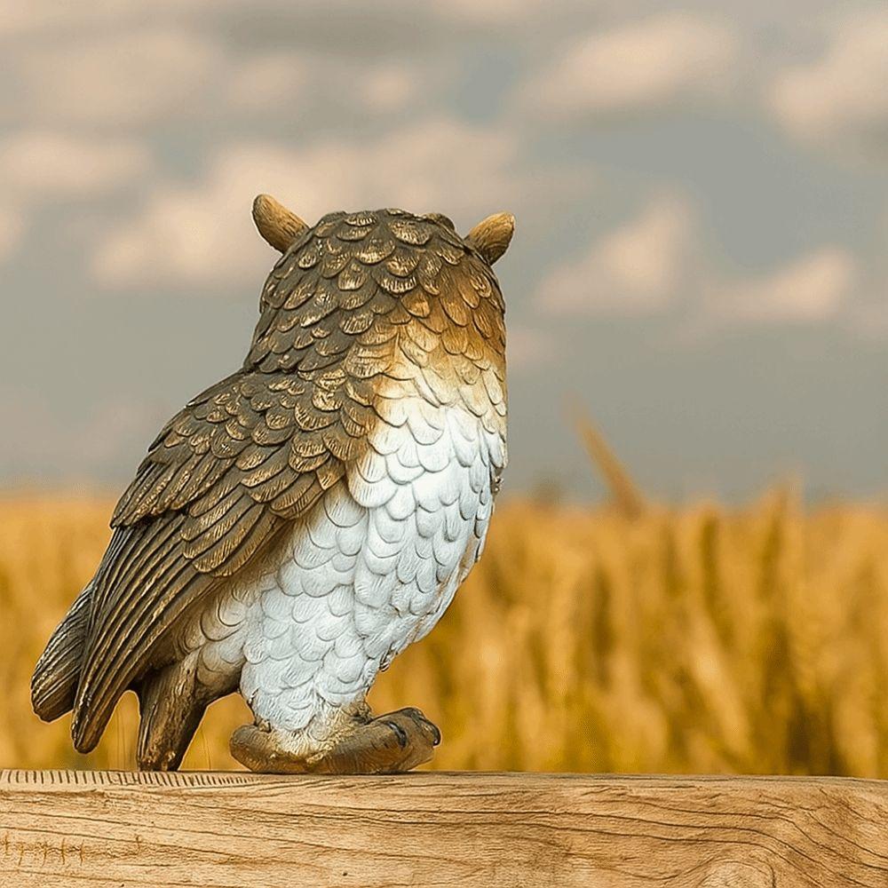Simulated Owl Statue Resin Desktop Ornament Micro Landscape Bird Miniature Figurine  Office