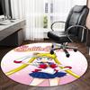 1pc Sailor Moon  Carpet, Round Rug, Comfortable, Suitable for Entryways, Living Rooms, Office, And Bedrooms, Christmas Decoration