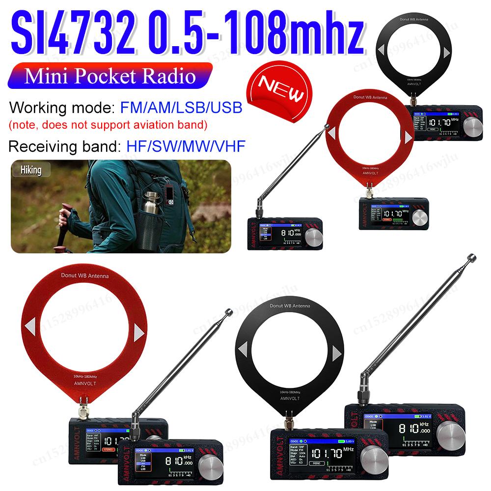 Upgraded Version AMNVOLT ATS MINI V3 SI4732 Full Band DSP Radio, Pocket Receiver FM AM MW SW SSB, with Headphone Amplifier