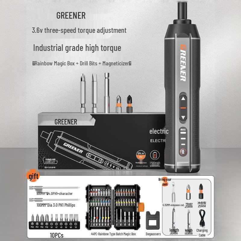 

Rechargeable Cordless Electric Screwdriver Set CN plug (adapter included)