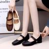 Retro Mary Jane Shoes Women's Autumn New Models with Skirts Gentle Small Leather Shoes Commuter Shoes