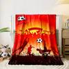 Silhouettes of soccer players and cheering crowd on a vibrant red backdrop. for all seasons blanket lunch break throw gift