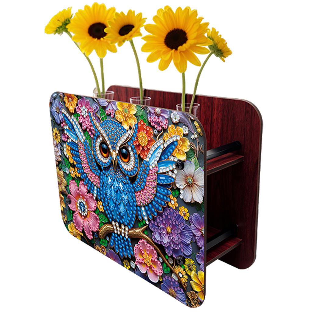 DIY Diamond Painting Wooden Tube Vase Two-Sided Pattern 5D DIY Vase Diamond Painting Kit for Adults Gift Idea Home Office Decor