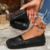 Fashion Non-slip Flat Shallow Single Shoes Spring and Summer Square Toe Soft Sole Non-slip Versatile Foreign Style Small Leather Shoes