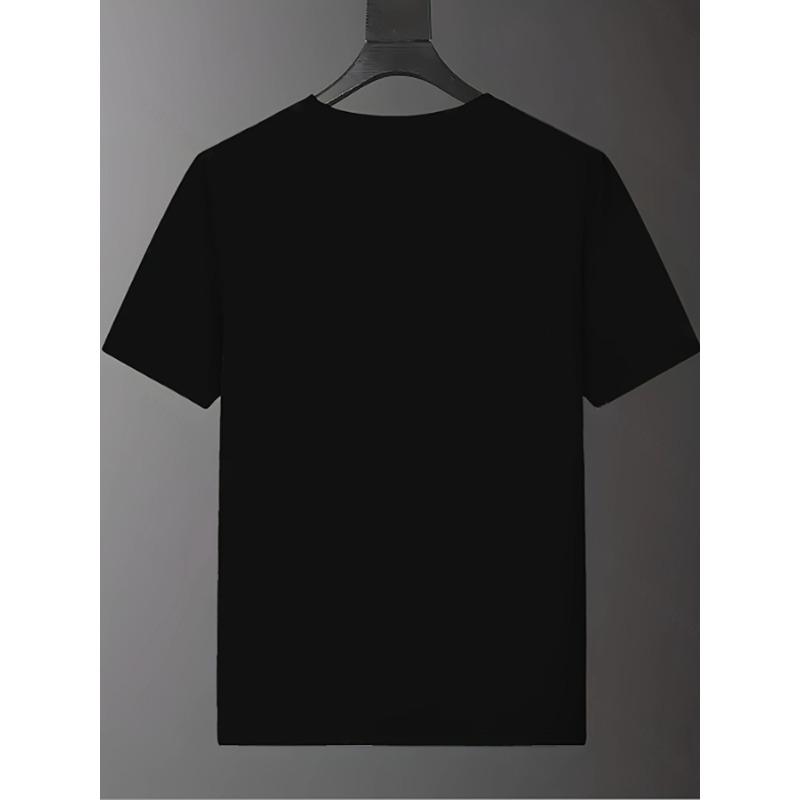 Europäische Größen Herren Freizeit Grafik-T-Shirt - Kräftig Gelbe Ameise & "THE PRODICTY" Aufdruck, Schwarz Normale Passform Sommer-T-Shirt
